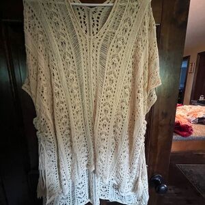 Cream Crochet Cover Up
